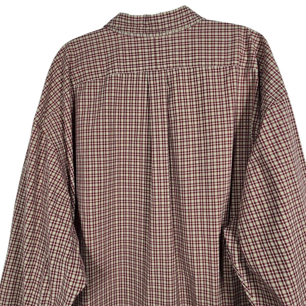 VTG Ralph Lauren Oxford Shirt Mens 4XLT Red Tan Plaid Classic Fit Button Down - Picture 9 of 10